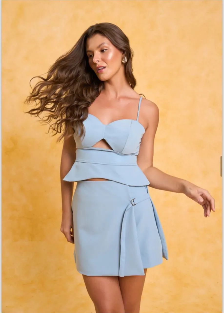 Saia Grazi Azul Versos Denim  - Foto 3