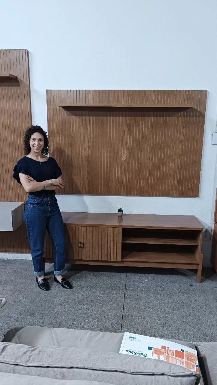 Painel ripado com rack peça nova pronta entrega  - Foto 5