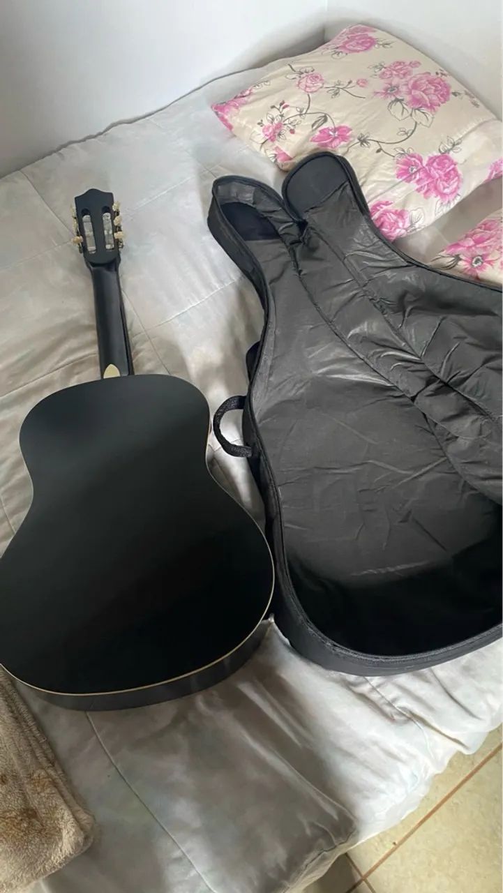Violão Clássico Acústico Preto - Excelente Estado + Capa Acolchoada - Foto 4