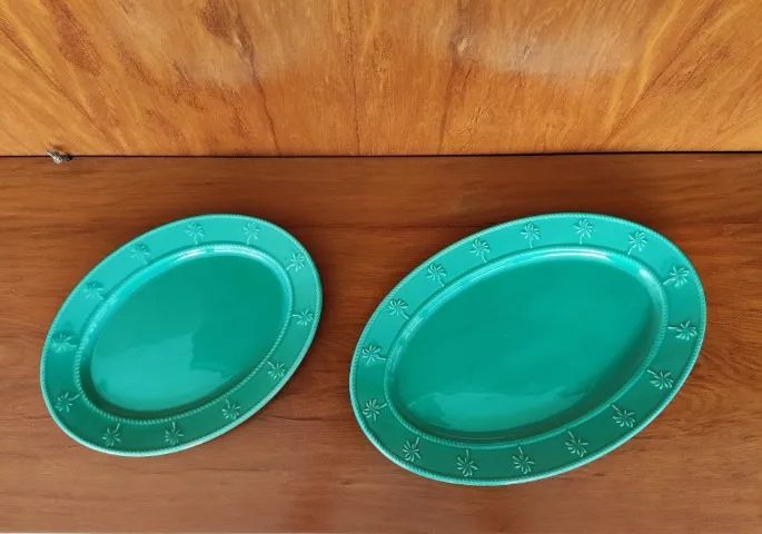 conjunto de duas travessas Palm Beach. estilo Porto Brasil / cerâmica feldspática  - Foto 4