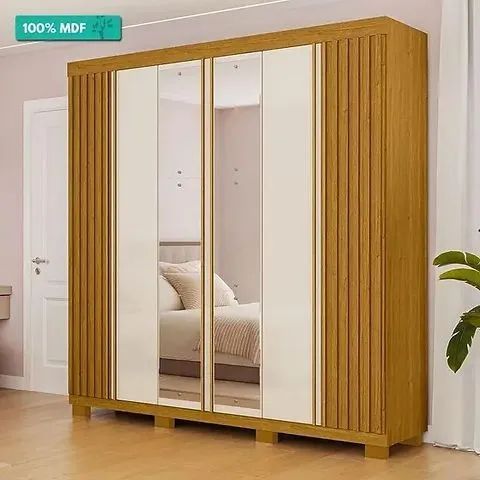 Guarda Roupa 6 Portas Eliza 100% MDF, com Espelho - ACP