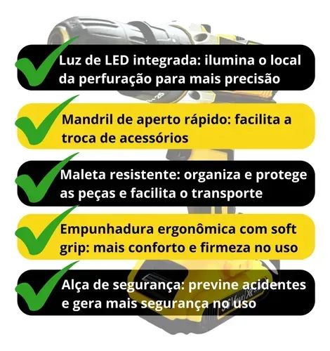 FURADEIRA/PARAFUSADEIRA IMPACTO 2 BATERIAS 36V - Foto 2