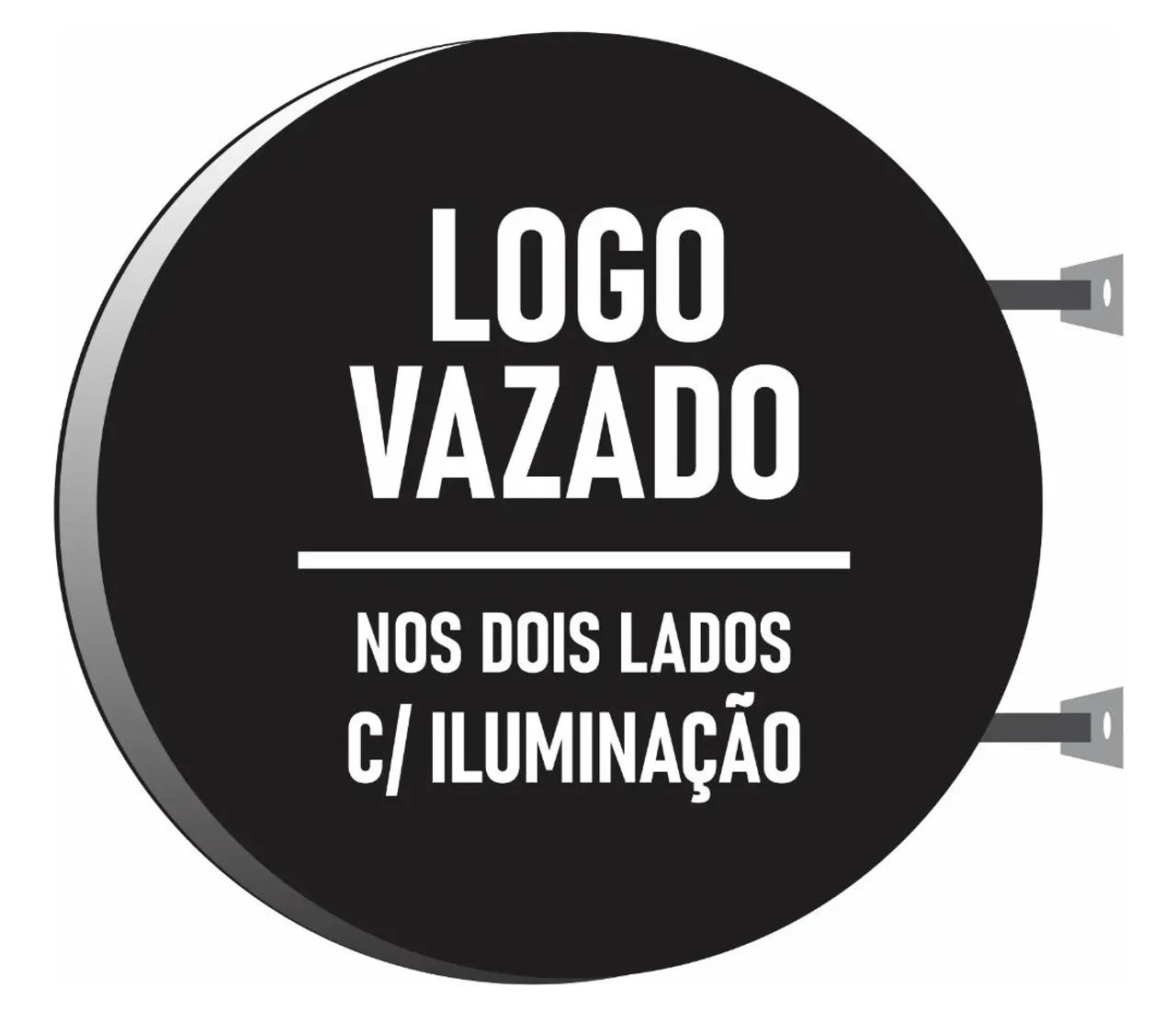 Placa luminosa dupla face estilo bandeira 