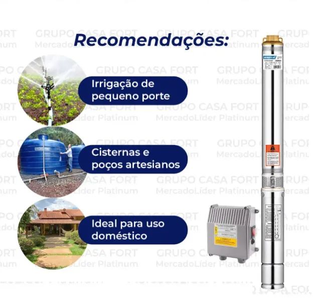 Bomba para poço artesiano Caneta Palito 4'' 4SD 18/08 5,5 HP 380V Lepono av - Foto 3