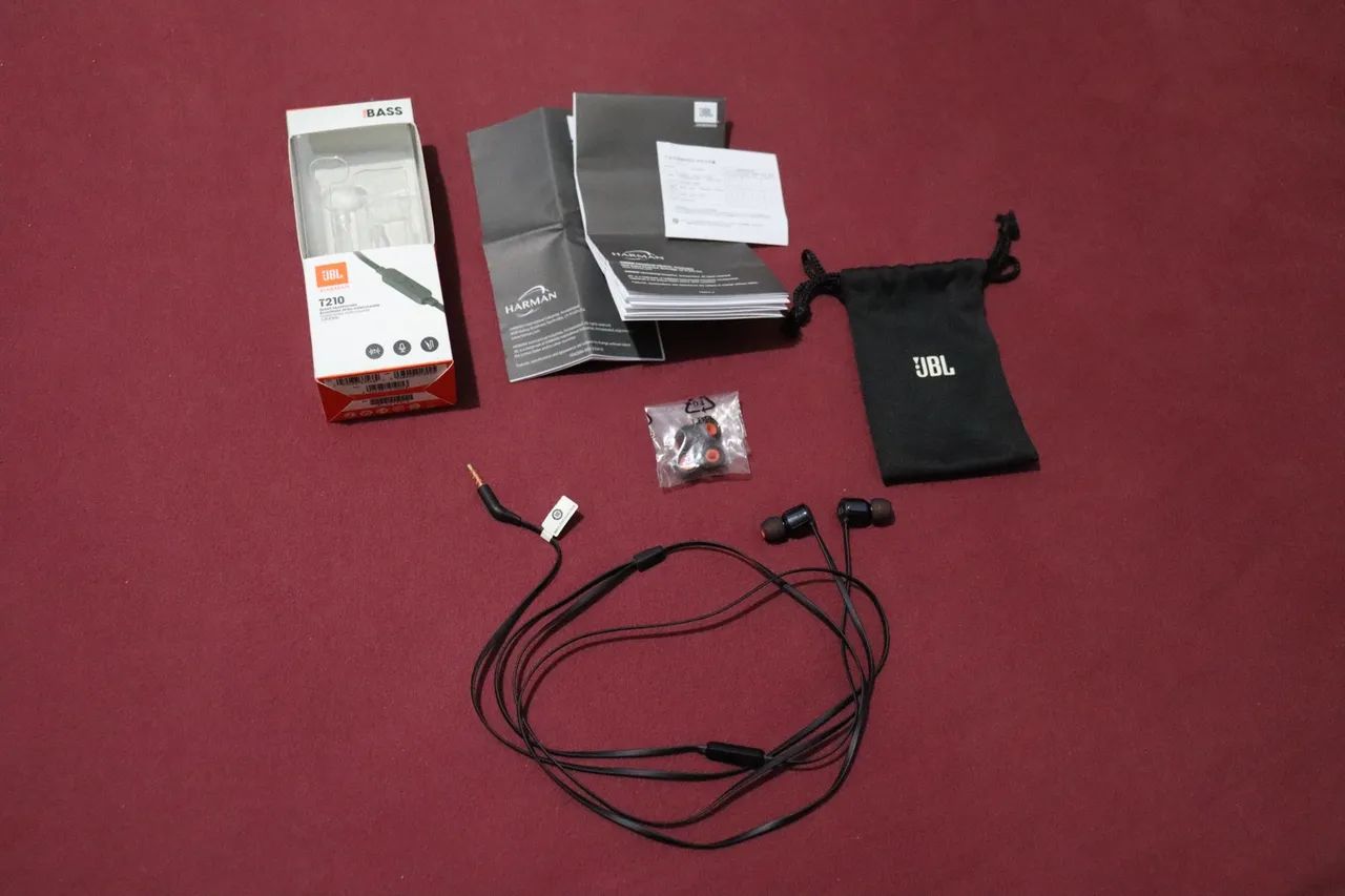 Fone de Ouvido original JBL T210 Preto com Microfone - Cabo Flat - Foto 2