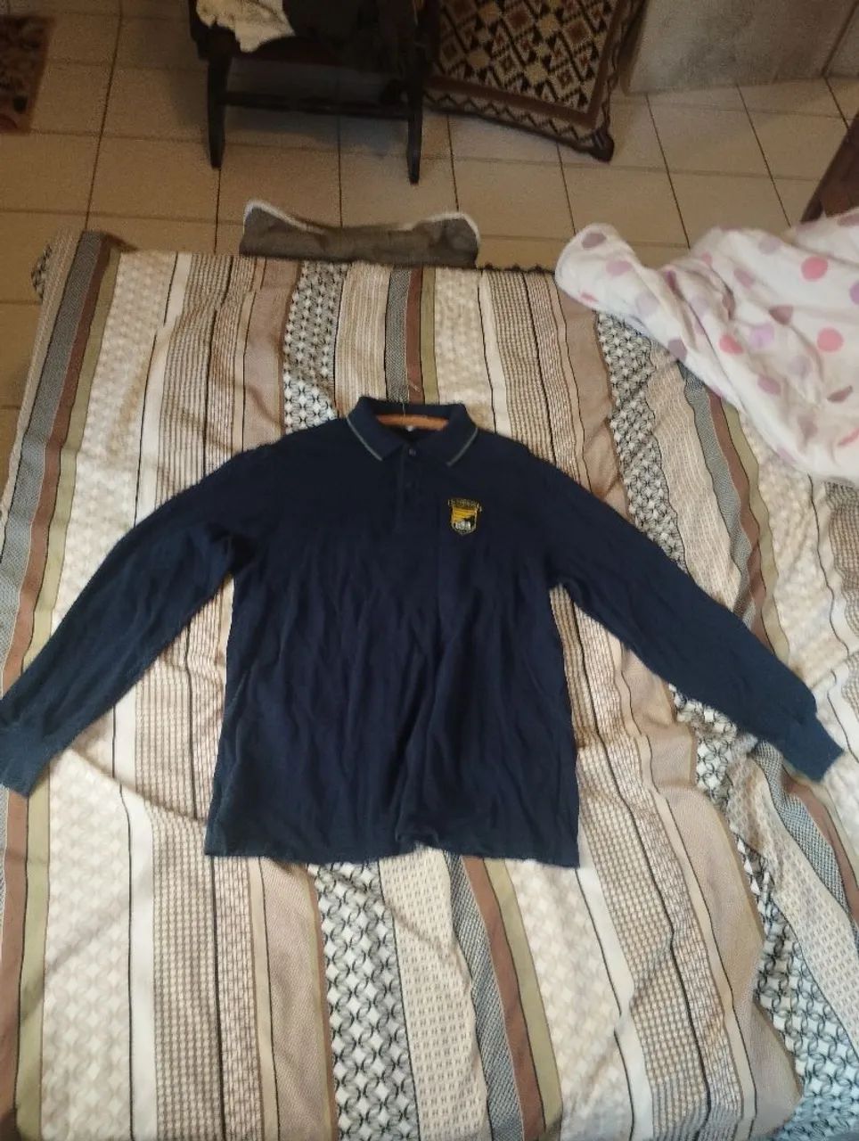 Camisa Lacoste polo comprida, azul marinho.  - Foto 2