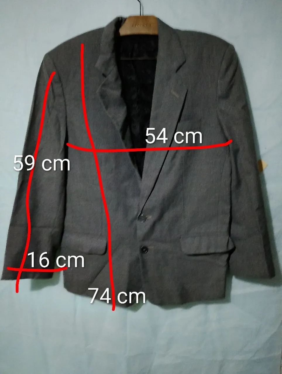 Blezer masculina tamanho G cor cinza  - Foto 2