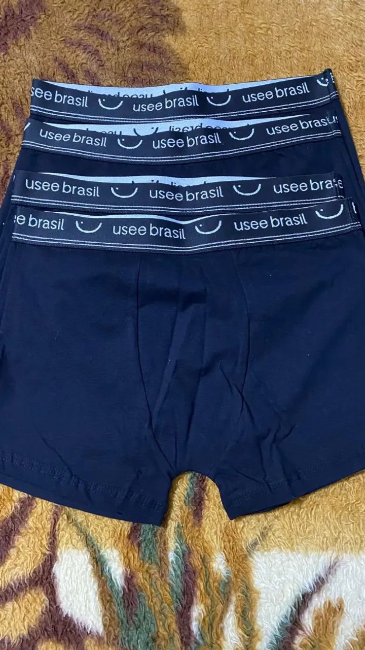 Kit 4 Cueca Boxer Usee Preta tamanho M