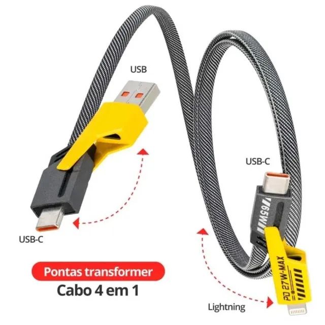 Cabo turbo resistente 4 em 1 para celular - Foto 5