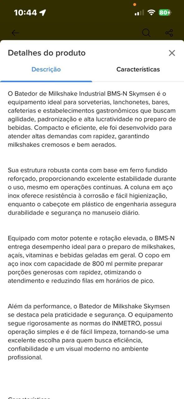 Skymsen batedor de milkshakes/ açaí 