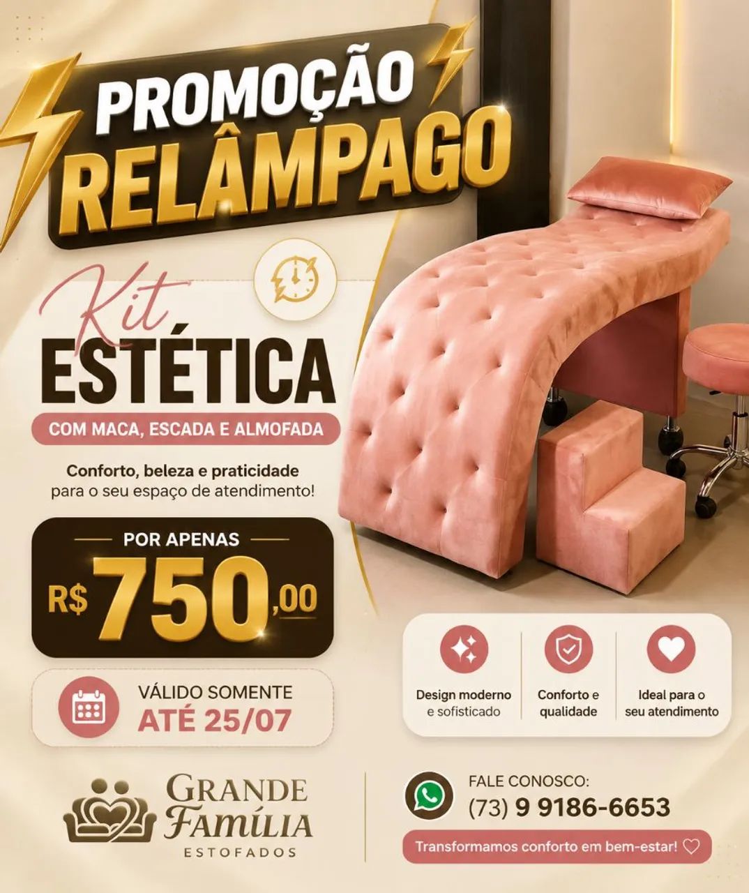 Kit Estética: Maca, Escada e Almofada 
