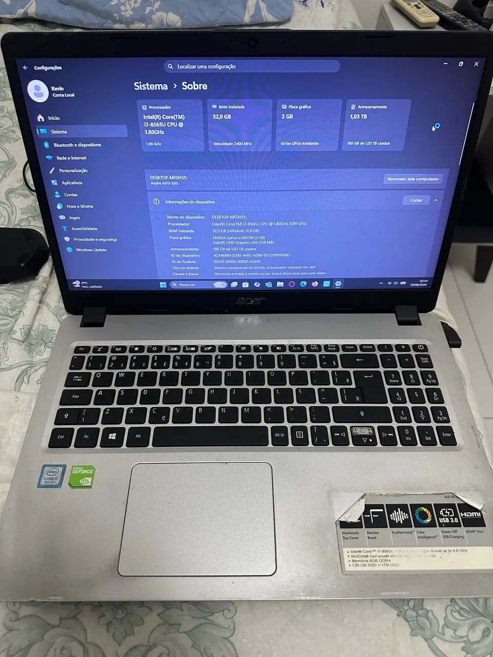 Notebook Acer I7  - Foto 3