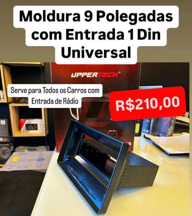 Moldura 9 Polegadas c/ Entrada 1 Din de Radio Universal para Multimidia tela 9 Mp5 Android