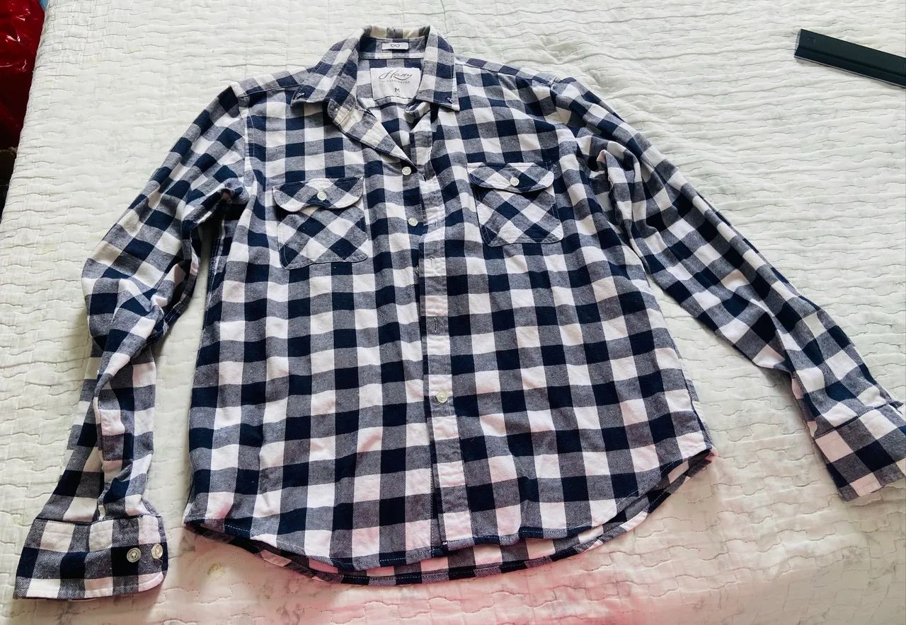 Blusa xadrez azul 