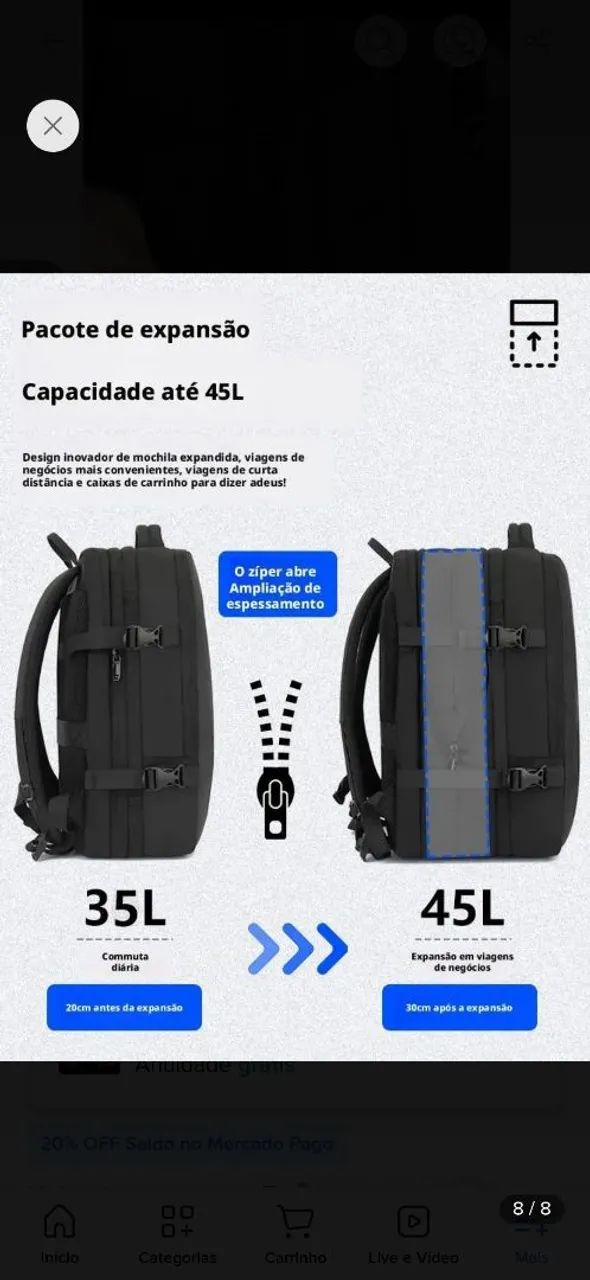 Vendo mochila para notebook e viagens  - Foto 2