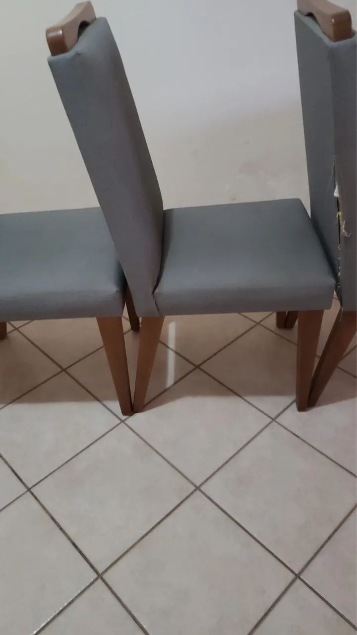 Cadeiras madeira e tecido  - Foto 2