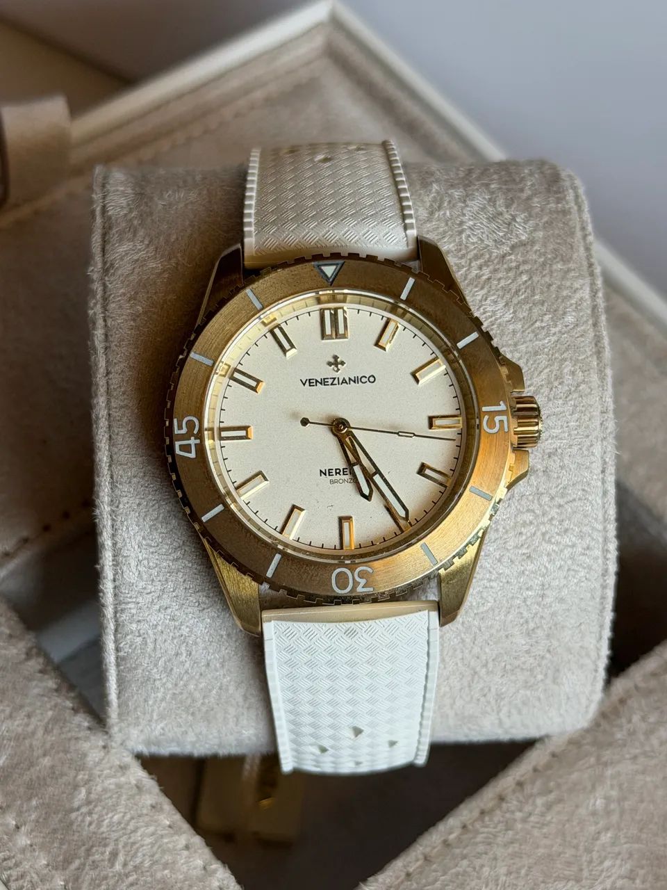 Relógio Venezianico Bronzo branco automático novo - Foto 3