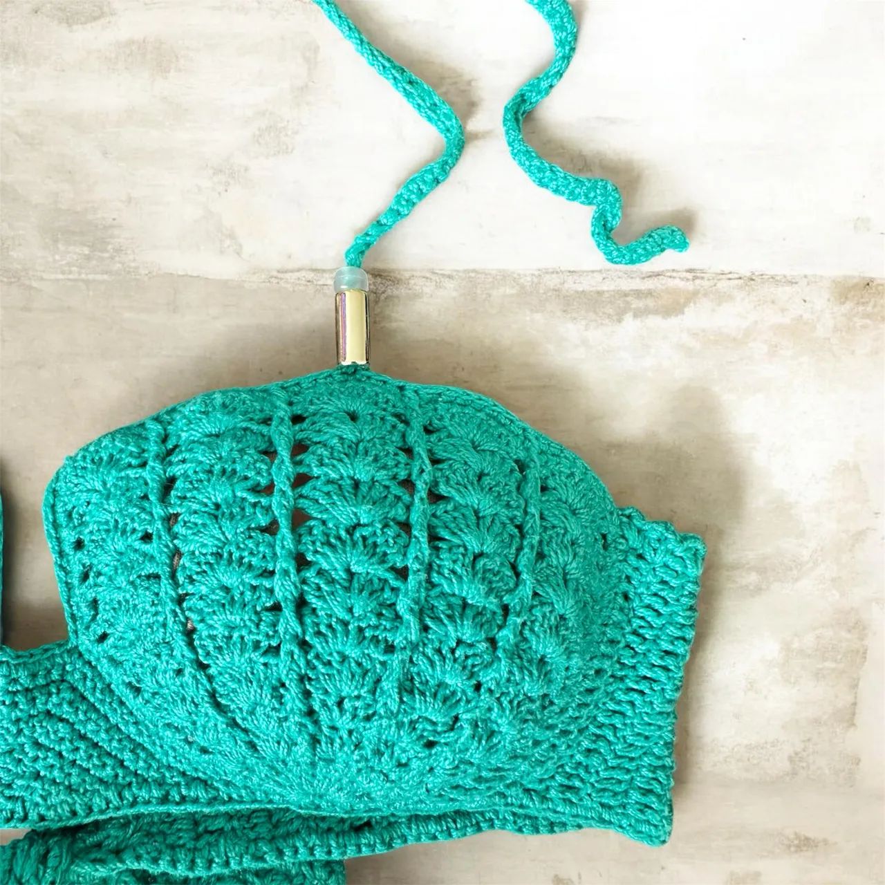 Top Biquíni Crochê Concha do Mar Boho Verão - Foto 2