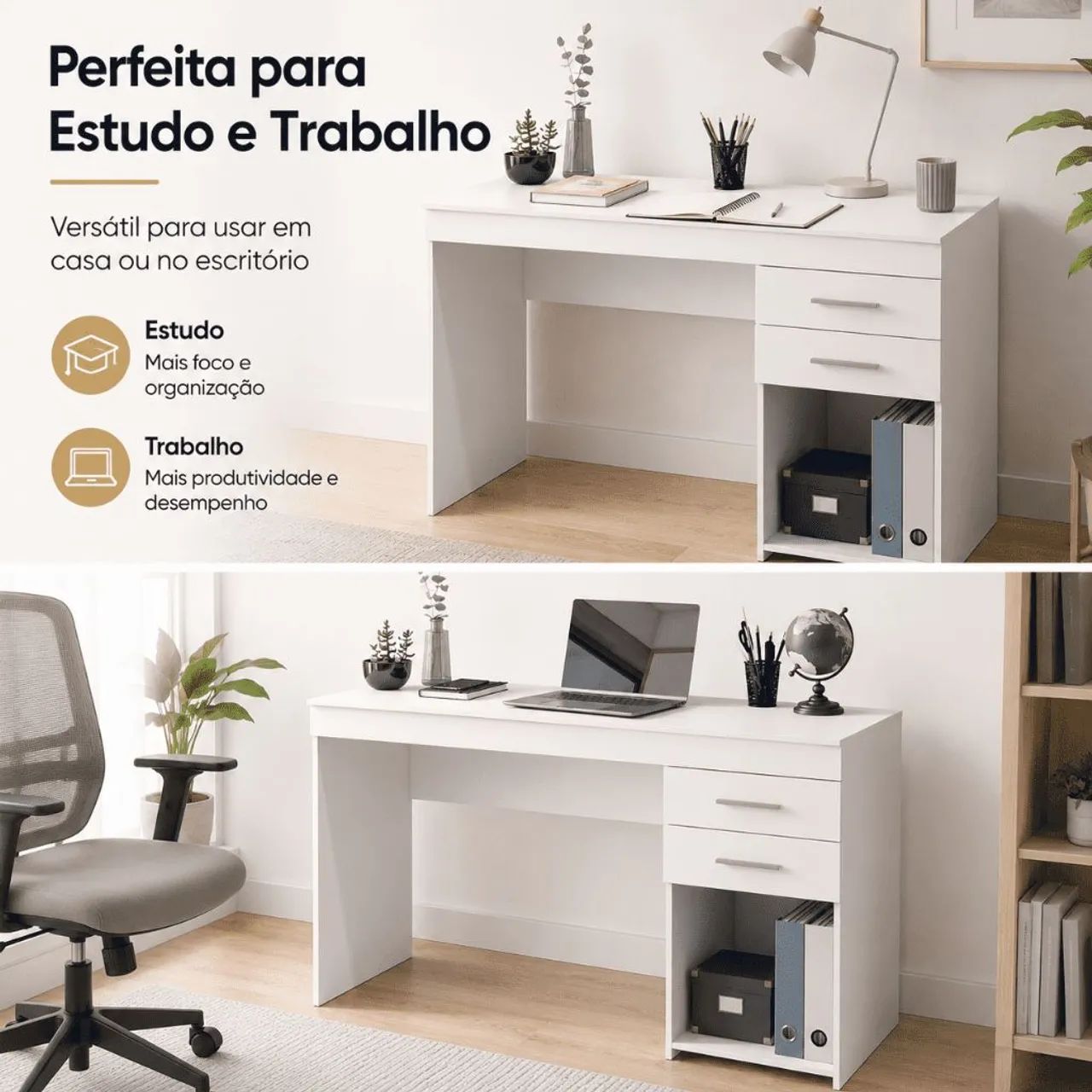 Mesmo escrivaninha para computador com duas gavetas - Foto 5