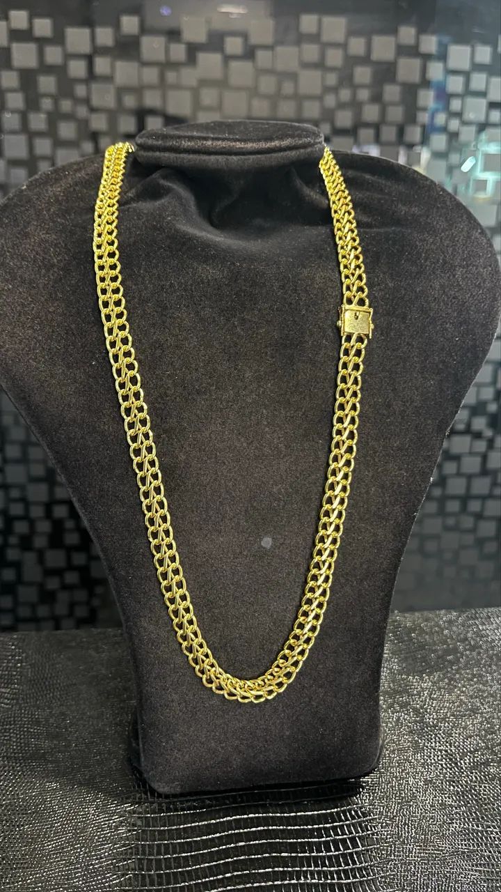 Cordão prata banhado a ouro 