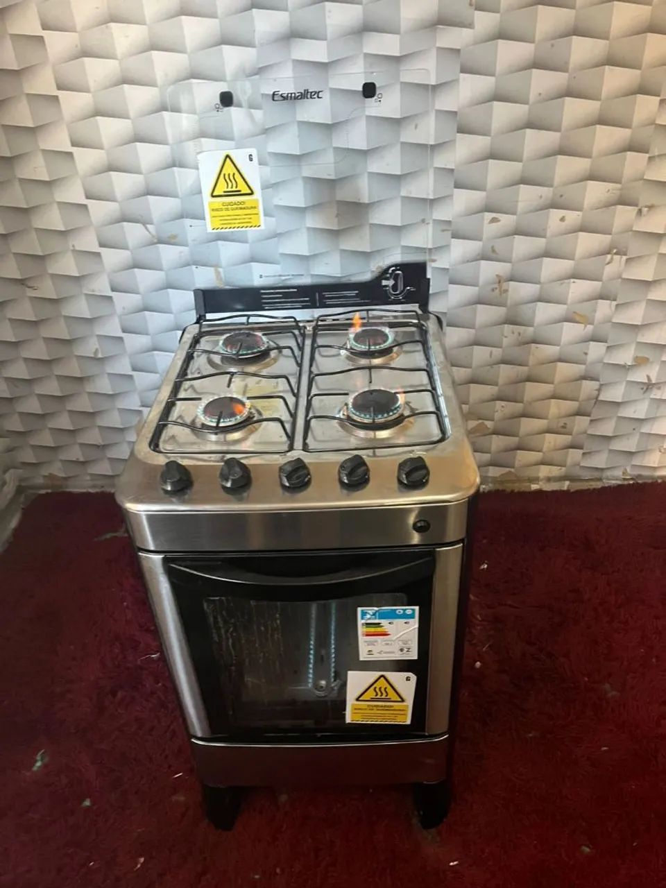 Fogão Esmaltec inox 4 bocas 