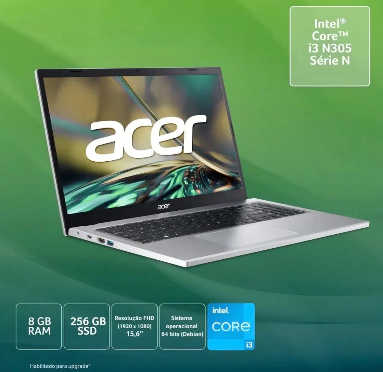 Notebook Acer Aspire3 256gb  Funcionando perfeitamente  - Foto 2