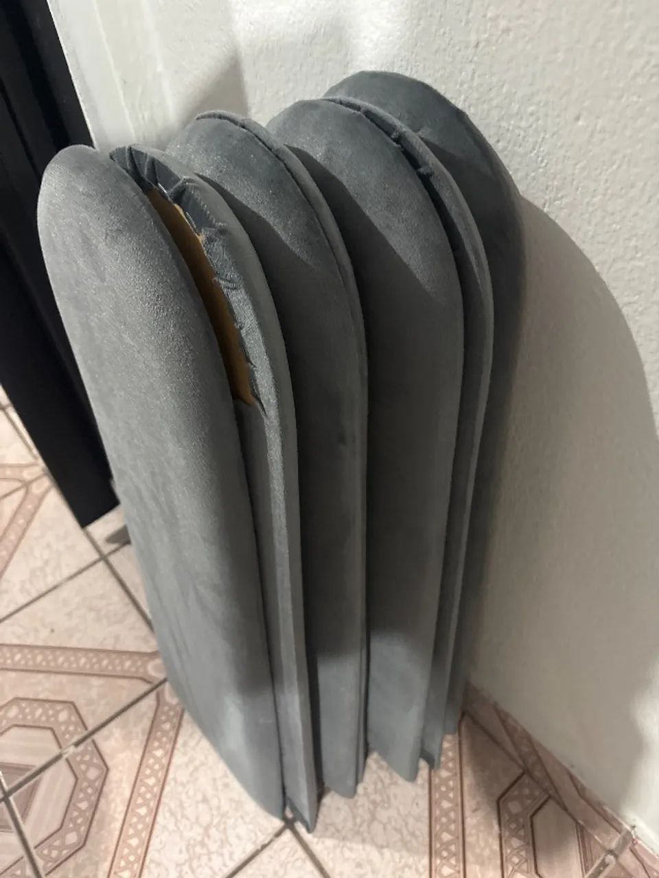 Kit 7 módulos cabeceira estofada cinza - usada - Foto 2