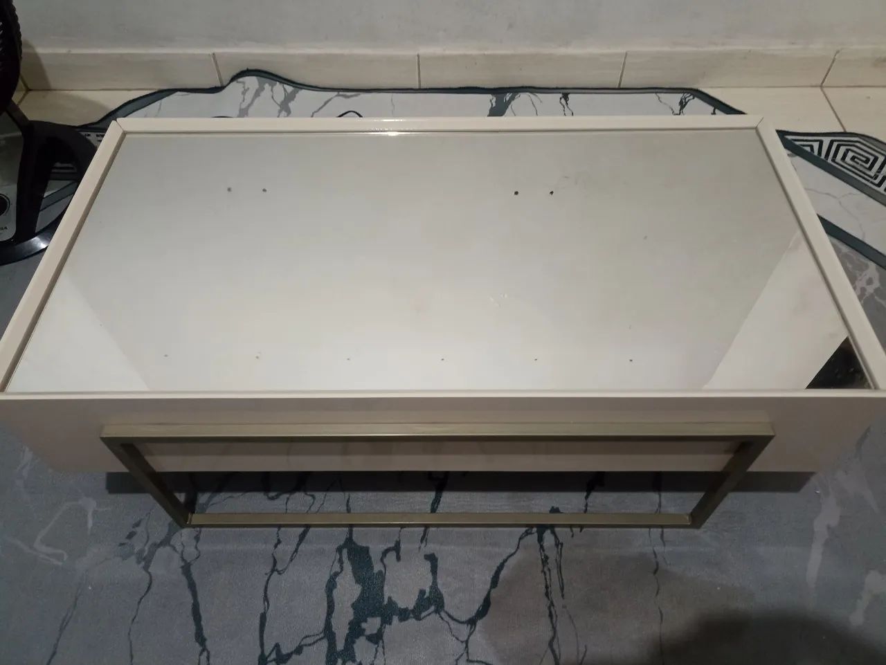 Mesa de centro vidro e metal 