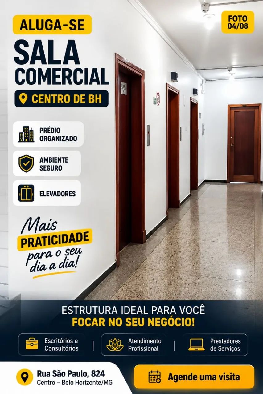 Sala Comercial 24m² Reformada no Centro de BH | Banheiro Privativo - Foto 4