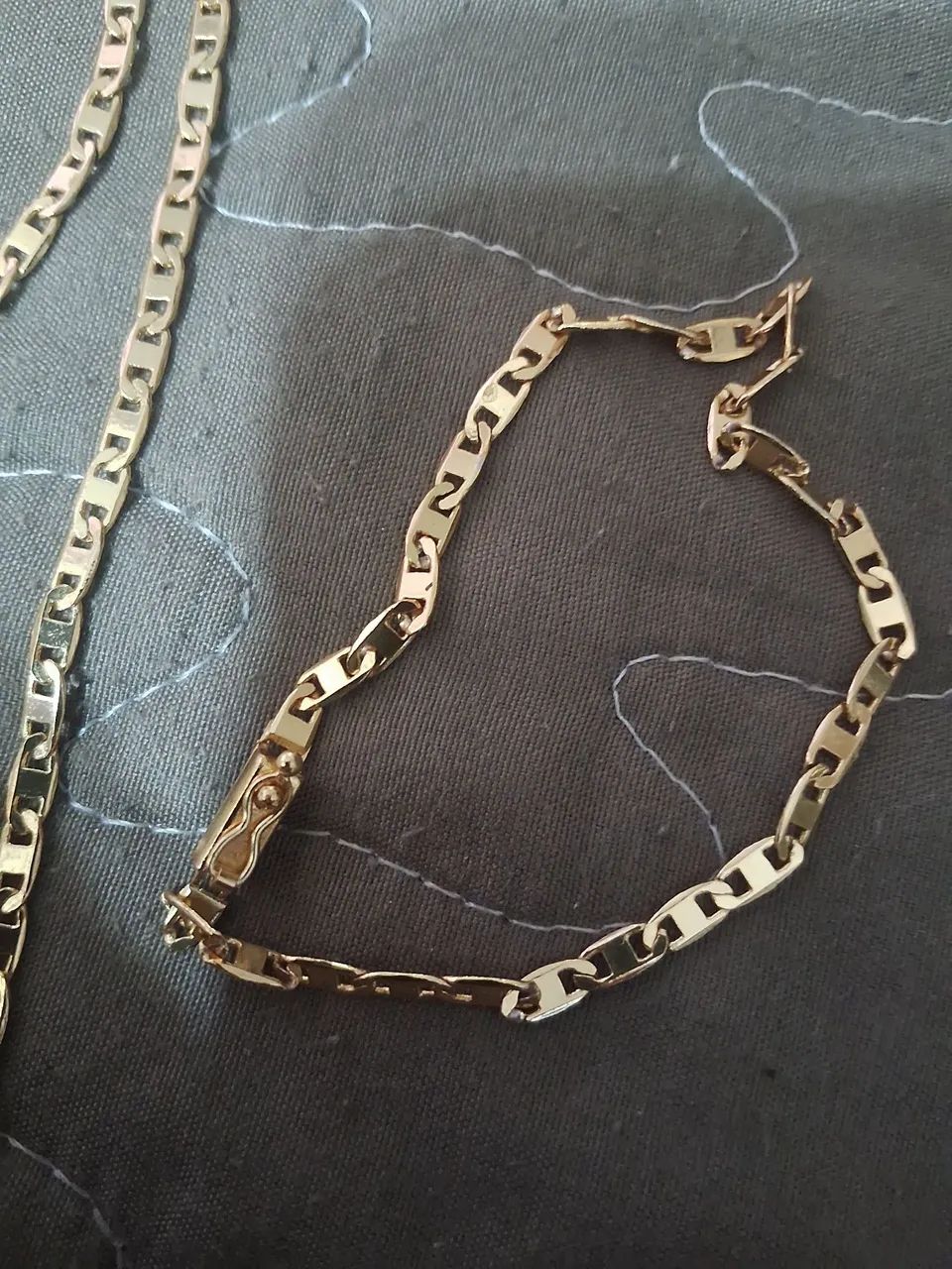 Cordao + pulseira + pingente piasteine banhada ouro - Foto 5