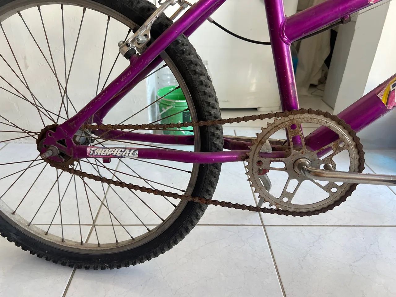 Bicicleta roxa tropical  - Foto 3
