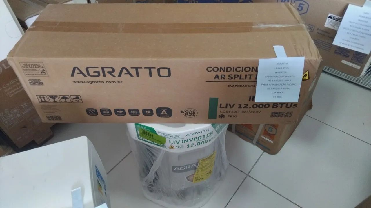 Ar condicionado agratto liv 12 mil btus Inverter 
