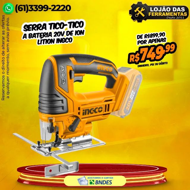 Serra Tico-Tico 20v Bateria de Ion Lítion Ingco