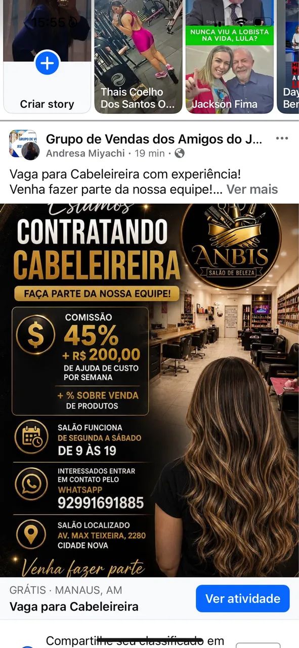 Vaga para Cabeleireira 