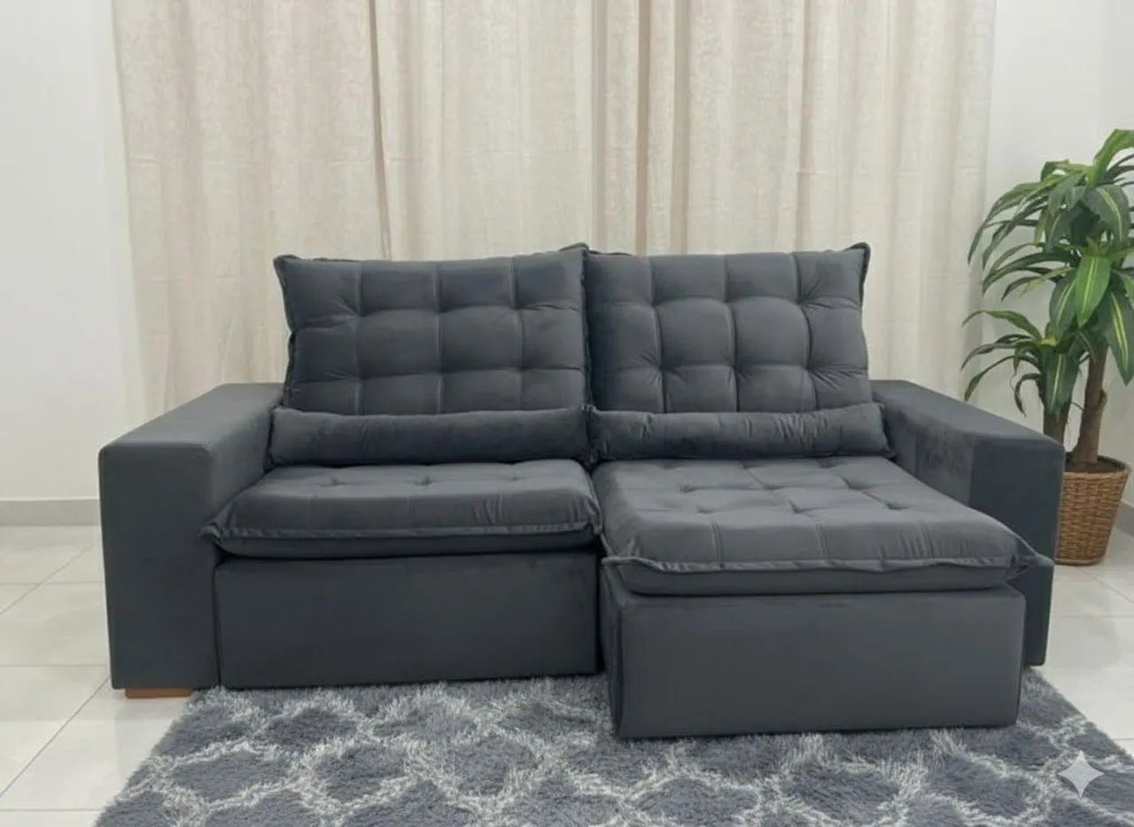 Sofá retratil e reclinável Londres com molas  - Foto 4