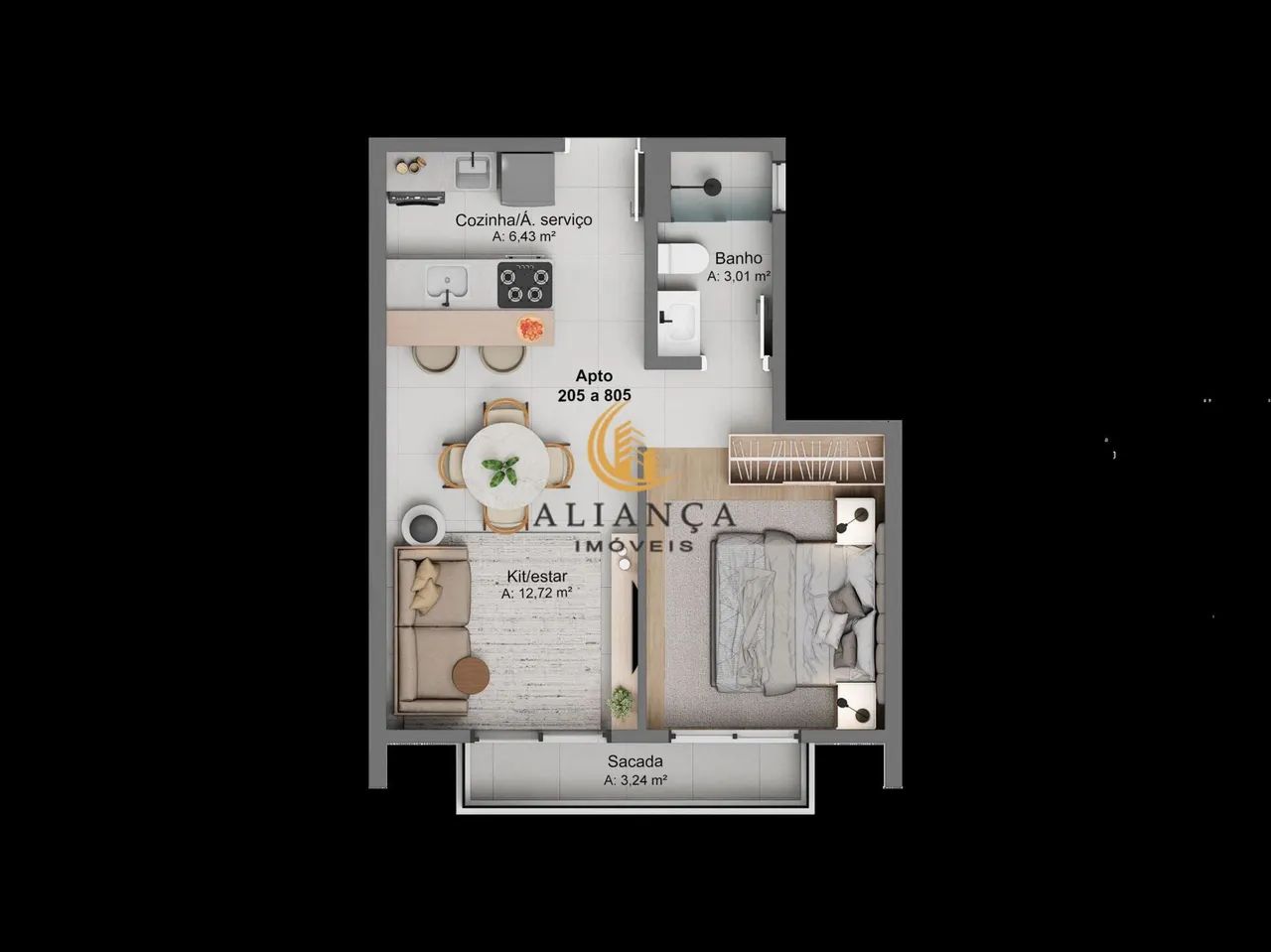 Apartamento em São Francisco de Assis, Santo Amaro da Imperatriz/SC - Foto 3