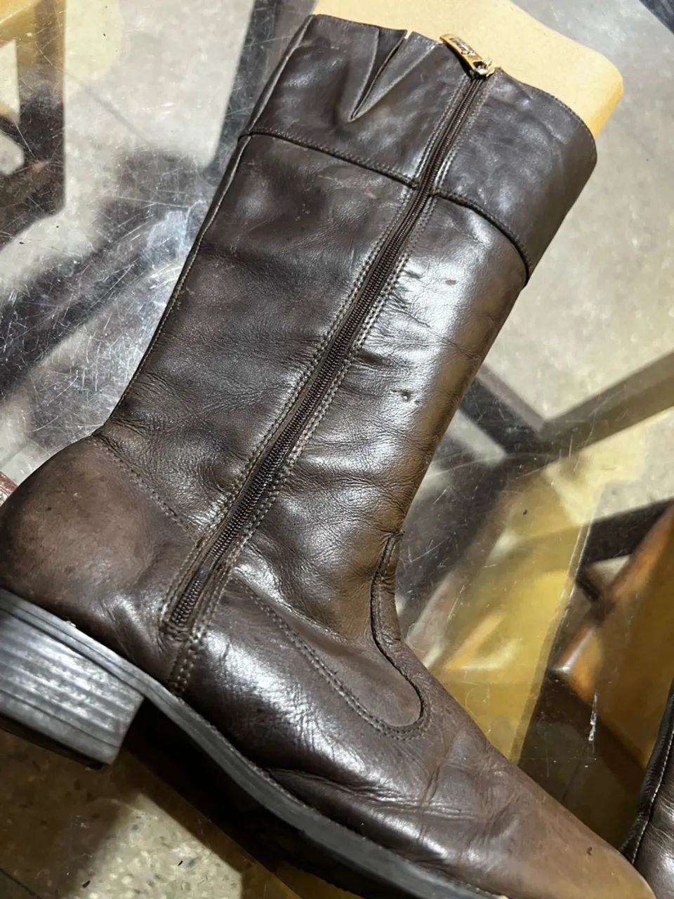 Bota Carmen Steffens em couro marrom  - Foto 2