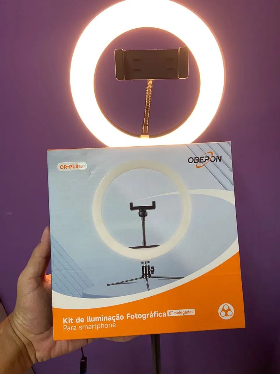 Kit Ring Light LED 8 Polegadas - Luz LED - Suporte para Celular 