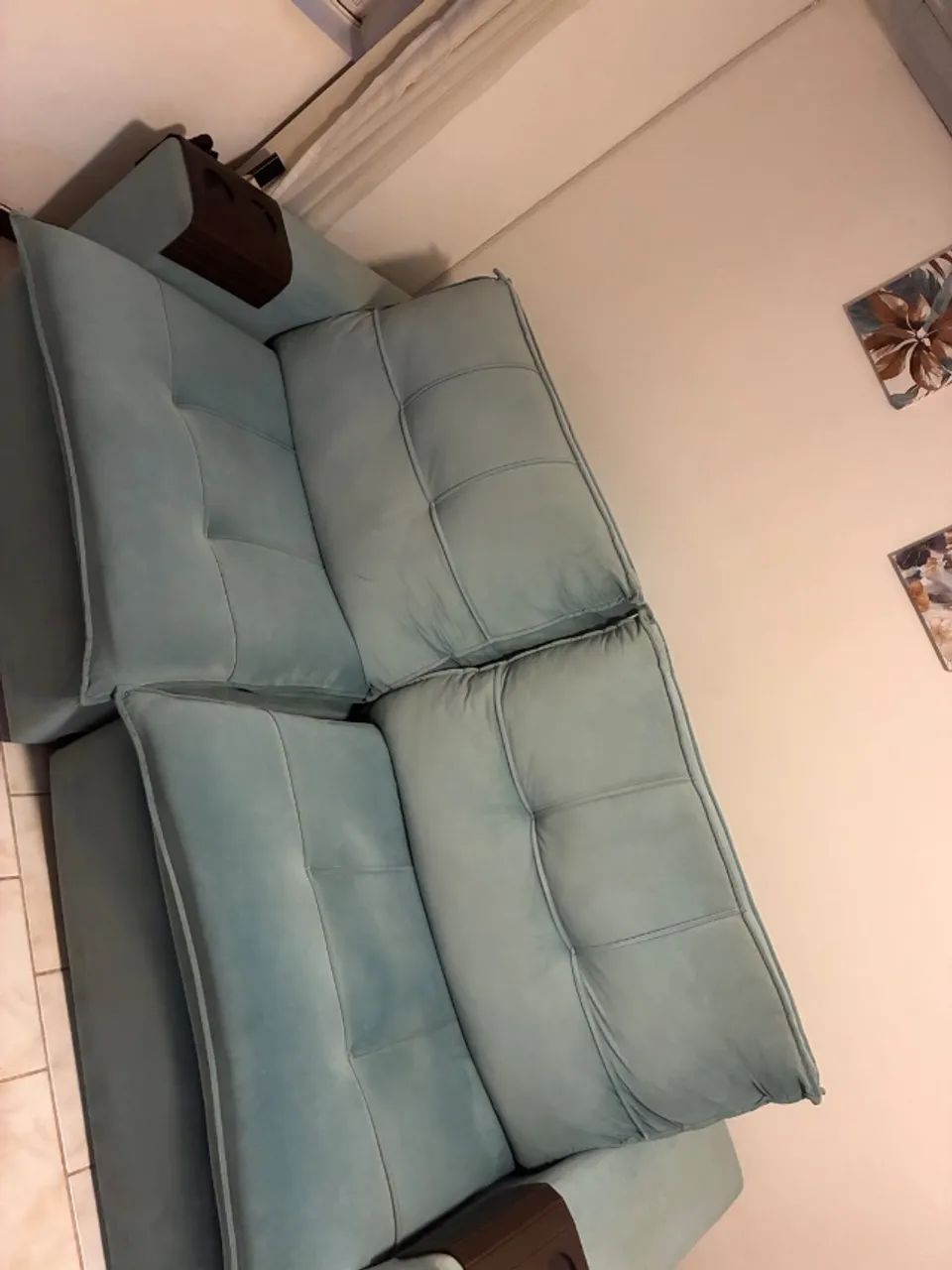 Sofá inclinável com Chase azul 2.50m 