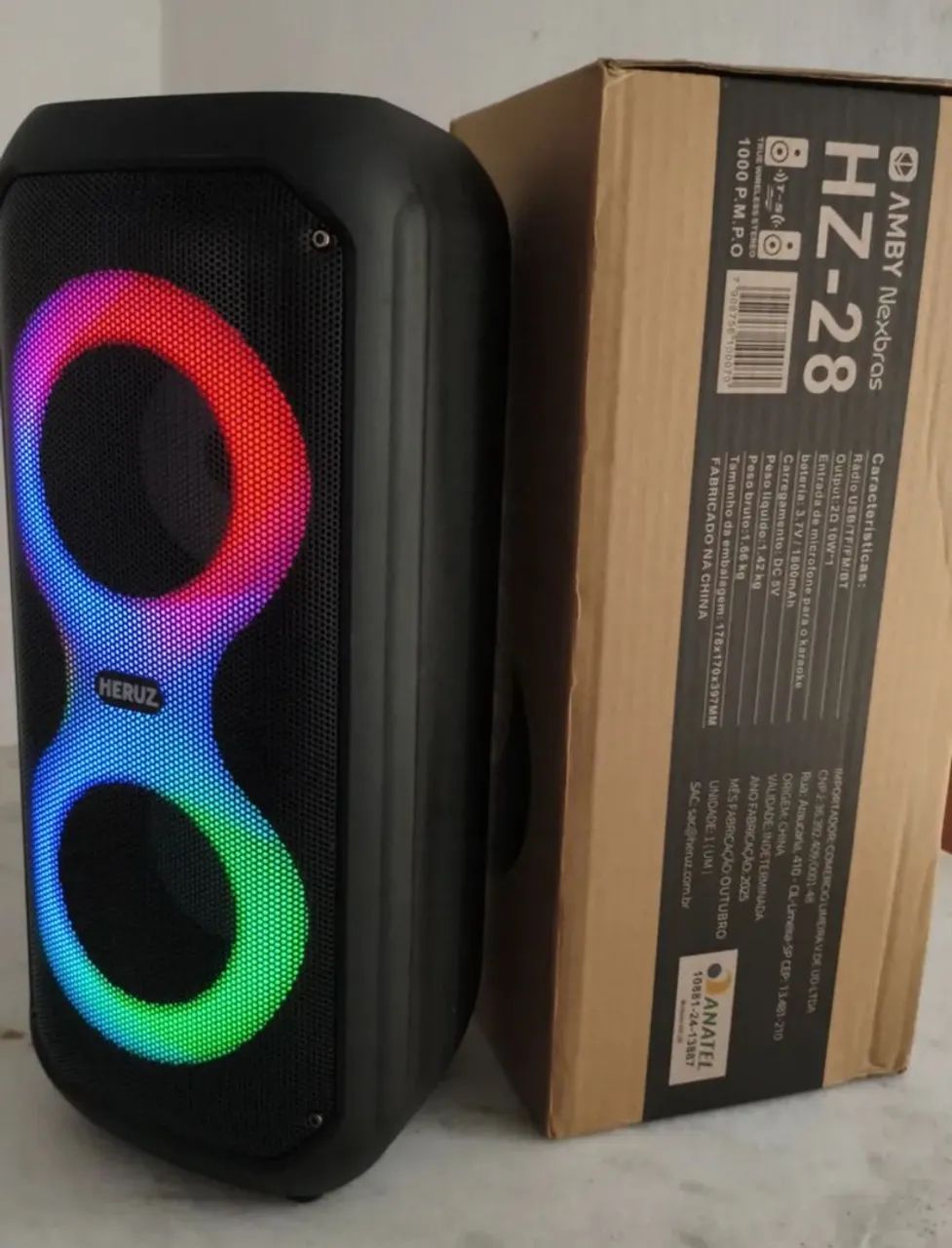 Caixa Bluetooth Heruz Nova Original 