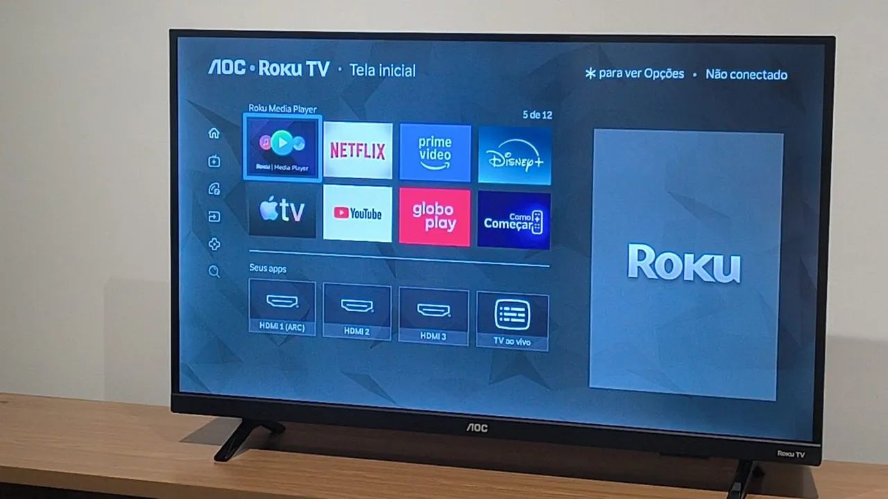 Smart TV AOC 32 polegadas RokuTV
