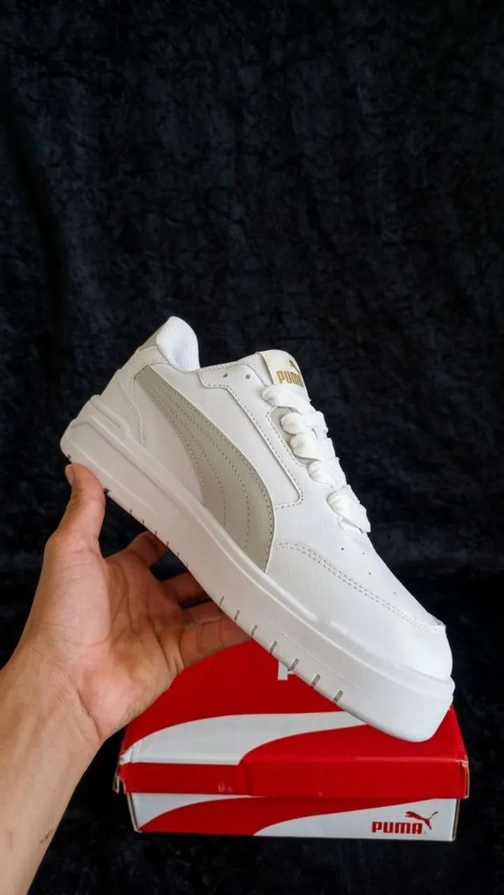 ?Tênis Puma Branco/Cinza - Foto 5