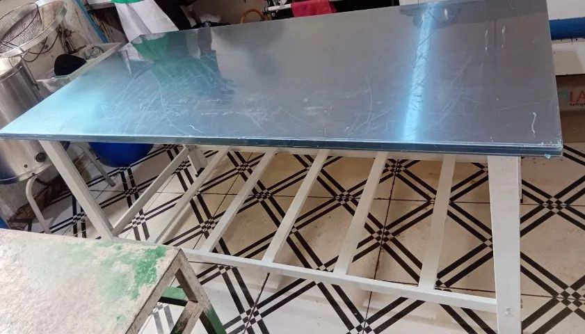 MESA AUTO SERVIÇO 1,90x0,90 INOX