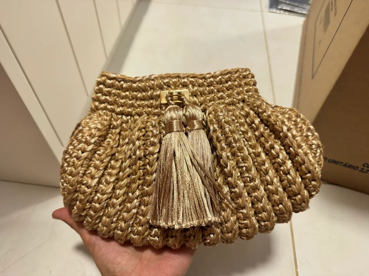 Bolsa luxo de crochê 