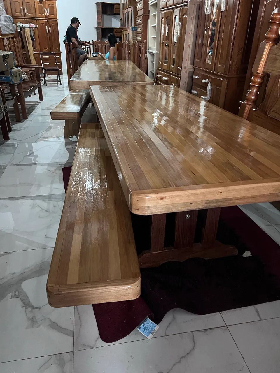 Mesa com bancos madeira  - Foto 2