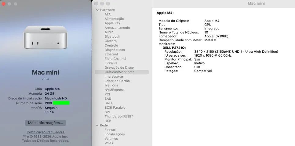 Mac Mini M4 + 24gb ram + ssd 512gb + GPU 10 núcleos - Foto 4