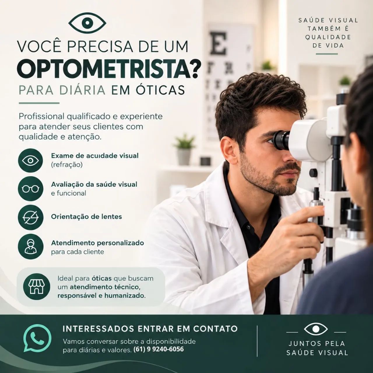 Optometrista disponível 