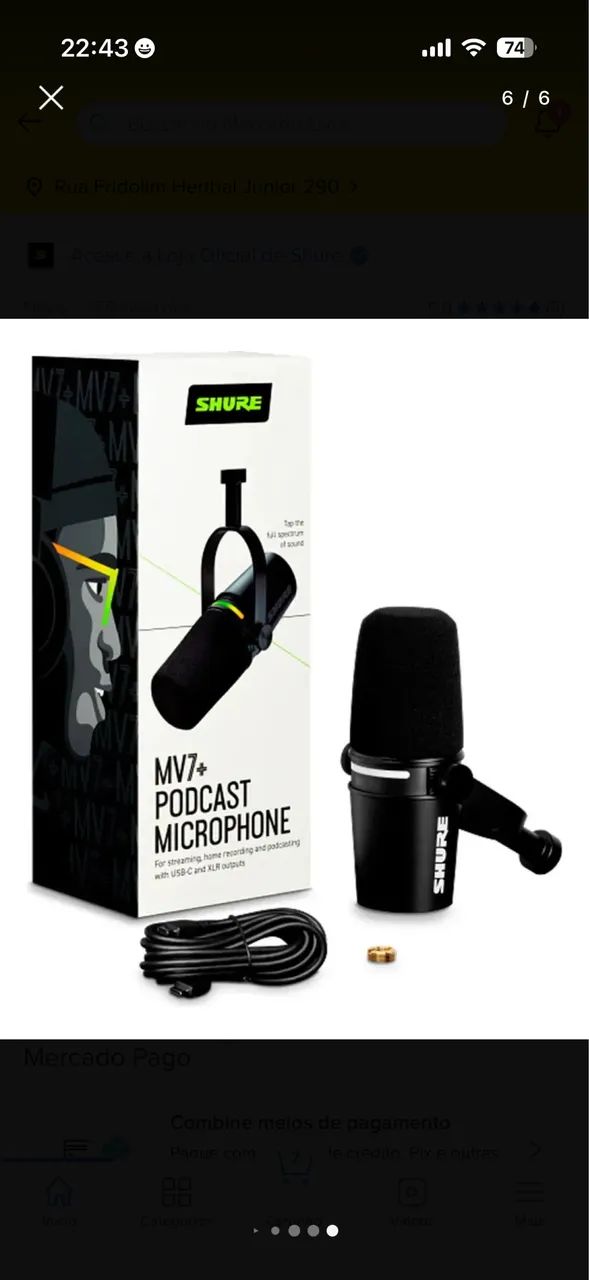 Microfone Shure MV7 Plus Profissional  - Foto 4