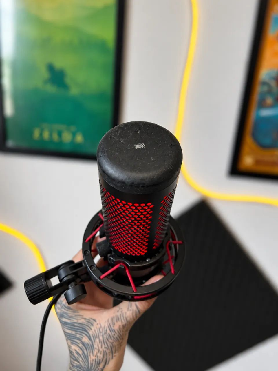 HyperX QuadCast Microfone Condensador USB LED Vermelho - Foto 4