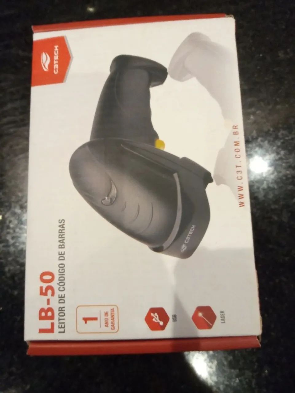 Leitor de Código de Barras Laser C3Tech LB-50 (modelo LB-50BK